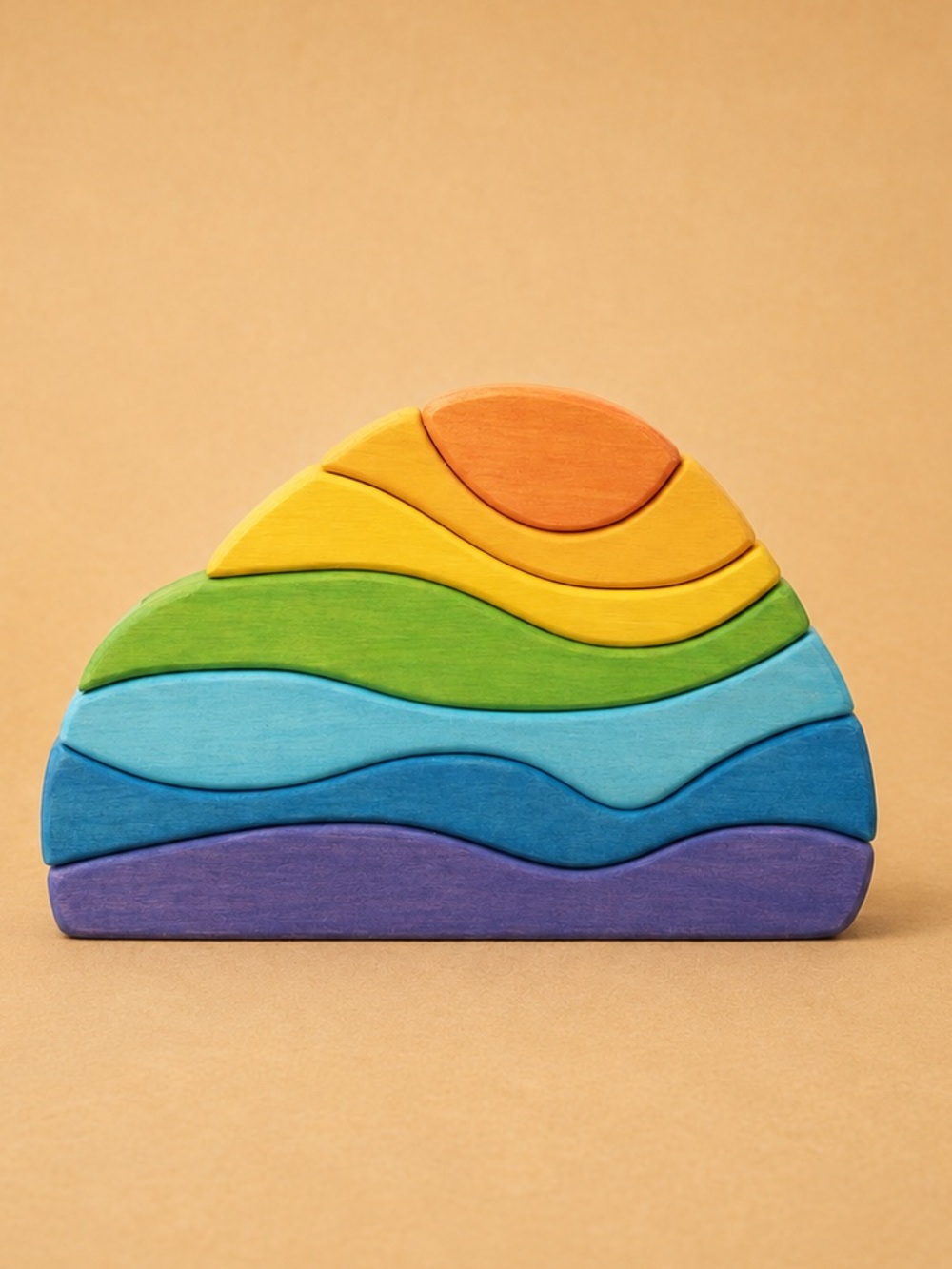 NWT - Wooden Waves Rainbow Stacker Toy